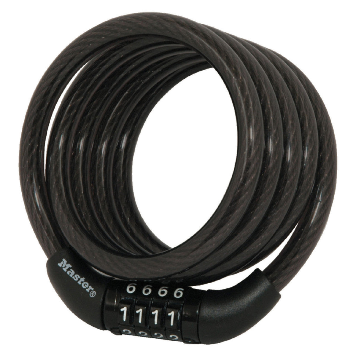 Four-digit combination cable lock for securing the rental bike
